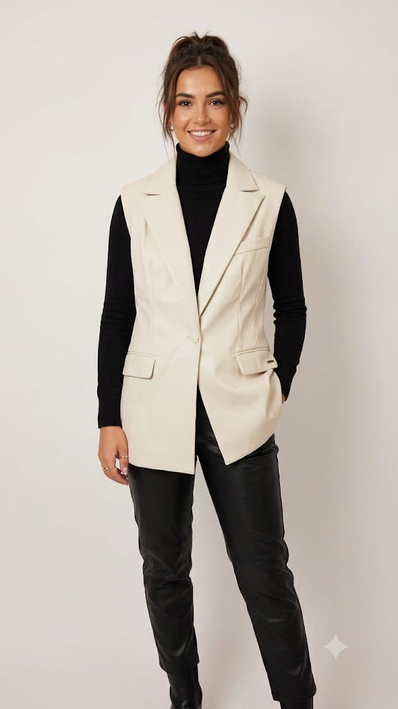 Mouwloze vest voor de koude dagen. Maten S, M, L, XL.